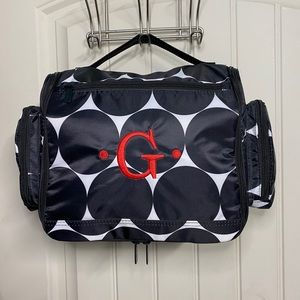 Thirty-One Large Bag Black w/White Polka Dots